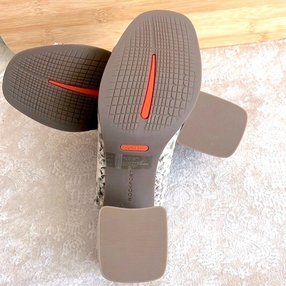 Brand New Rockport Genuine Leather Snakeskin Print Amara Slide Heeled Sandals - Picture 15 of 16